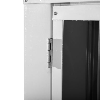 Trash Can Box Trash Bin Storer Lockable Equipment Box for 2 Trash Cans Steel 178.5 x 104.5 x 128.5/113 cm Black