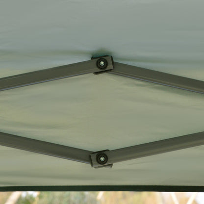 3x3m Foldable Gazebo Garden Canopy with Wheeled Transport Bag Waterproof and Steel Frame Outdoor Gazebo for Parties Camping Green