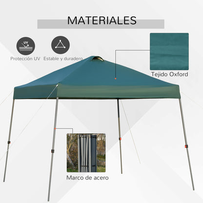3x3m Foldable Gazebo Garden Canopy with Wheeled Transport Bag Waterproof and Steel Frame Outdoor Gazebo for Parties Camping Green
