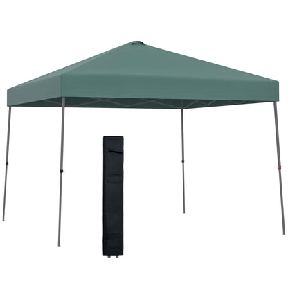 3x3m Foldable Gazebo Garden Canopy with Wheeled Transport Bag Waterproof and Steel Frame Outdoor Gazebo for Parties Camping Green
