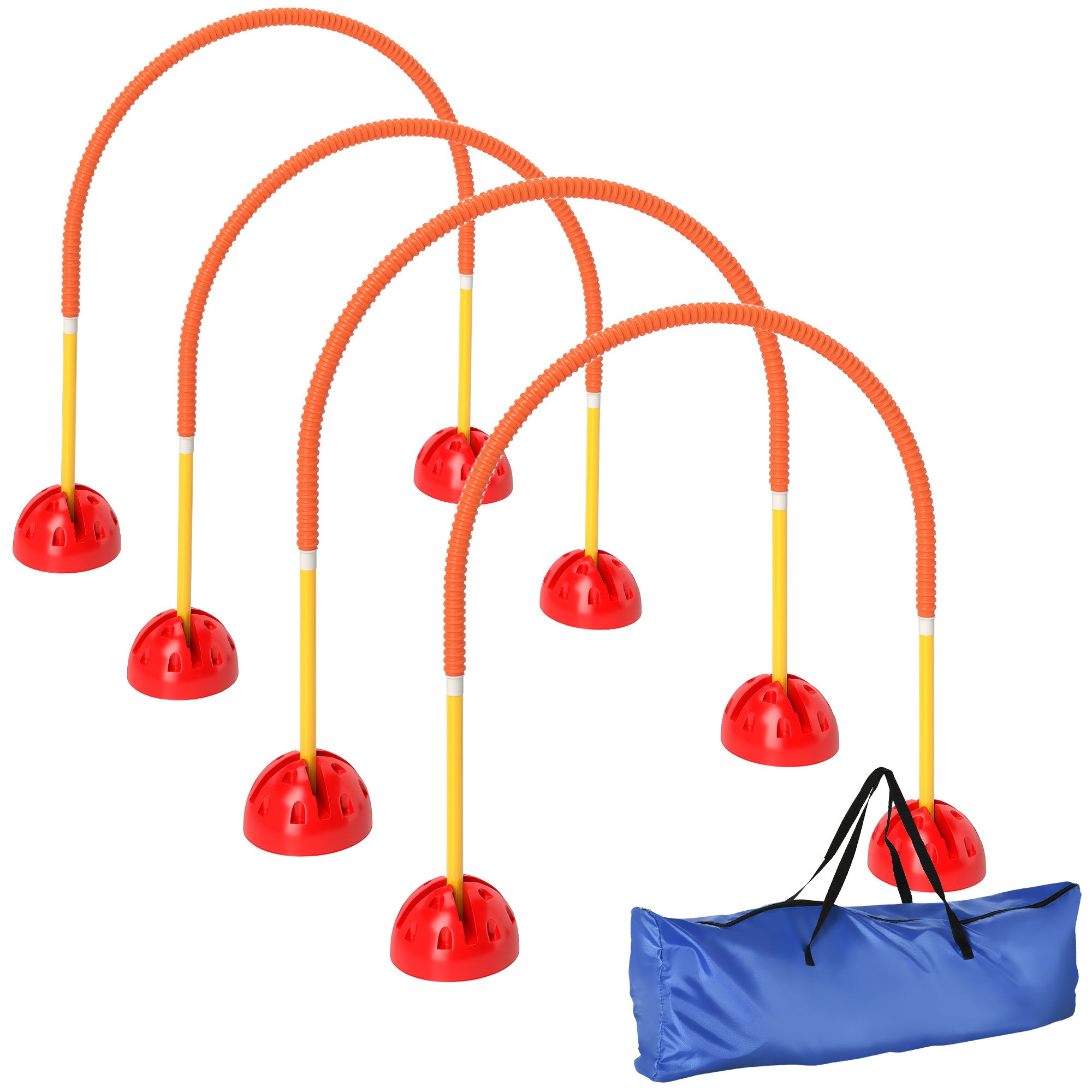 Dog Agility Equipment Kit, Dog Agility Kit with 4 Adjustable Width Doors, Carry Bag, Easy Assembly, Portable Dog Agility, Yellow and Orange