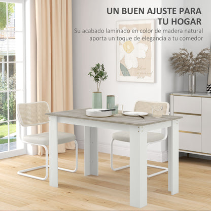 Dining Table for 4-6 People Rectangular Kitchen Table Modern Style Load 50 kg 120x69x75 cm Gray and White