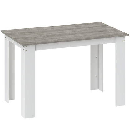 Dining Table for 4-6 People Rectangular Kitchen Table Modern Style Load 50 kg 120x69x75 cm Gray and White