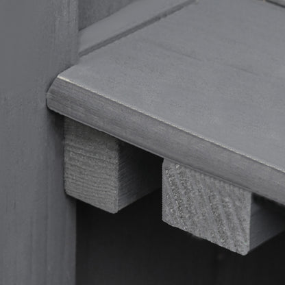 Garden Shed Spruce Wood, Weatherproof Tool Shed 74x43x88cm, Tool Shed with Double Door, 2 Compartments, Tool Cabinet, Garden Tool Shed for Garden, Terrace, Dark Gray