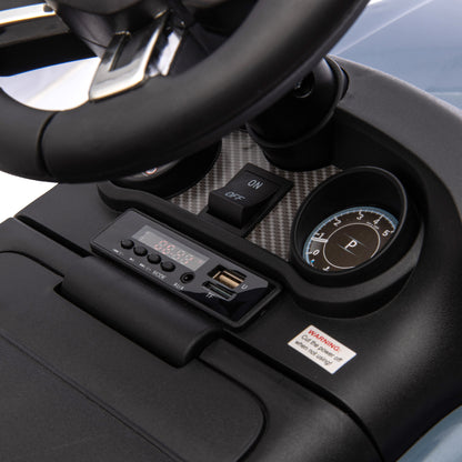 Land Rover Kids Electric Car 2 in 1 6V Kids Car with Push Mode, Music, Horn, Electric Vehicle, Push Car, Slider Vehicle with Headlight, 3 km/h, for 1.5-5 Year Old Kids, Light Blue