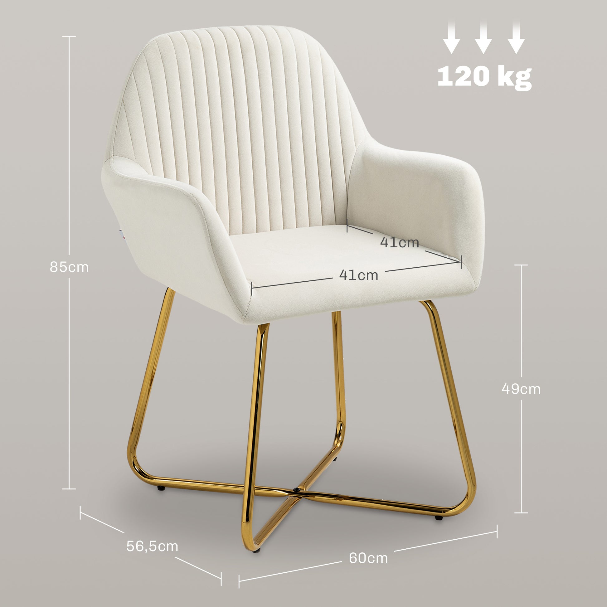 Lounge Armchair Velvet Upholstered Living Room Armchair Crossed Metal Base Reading Armchair for Living Room Bedroom Cream