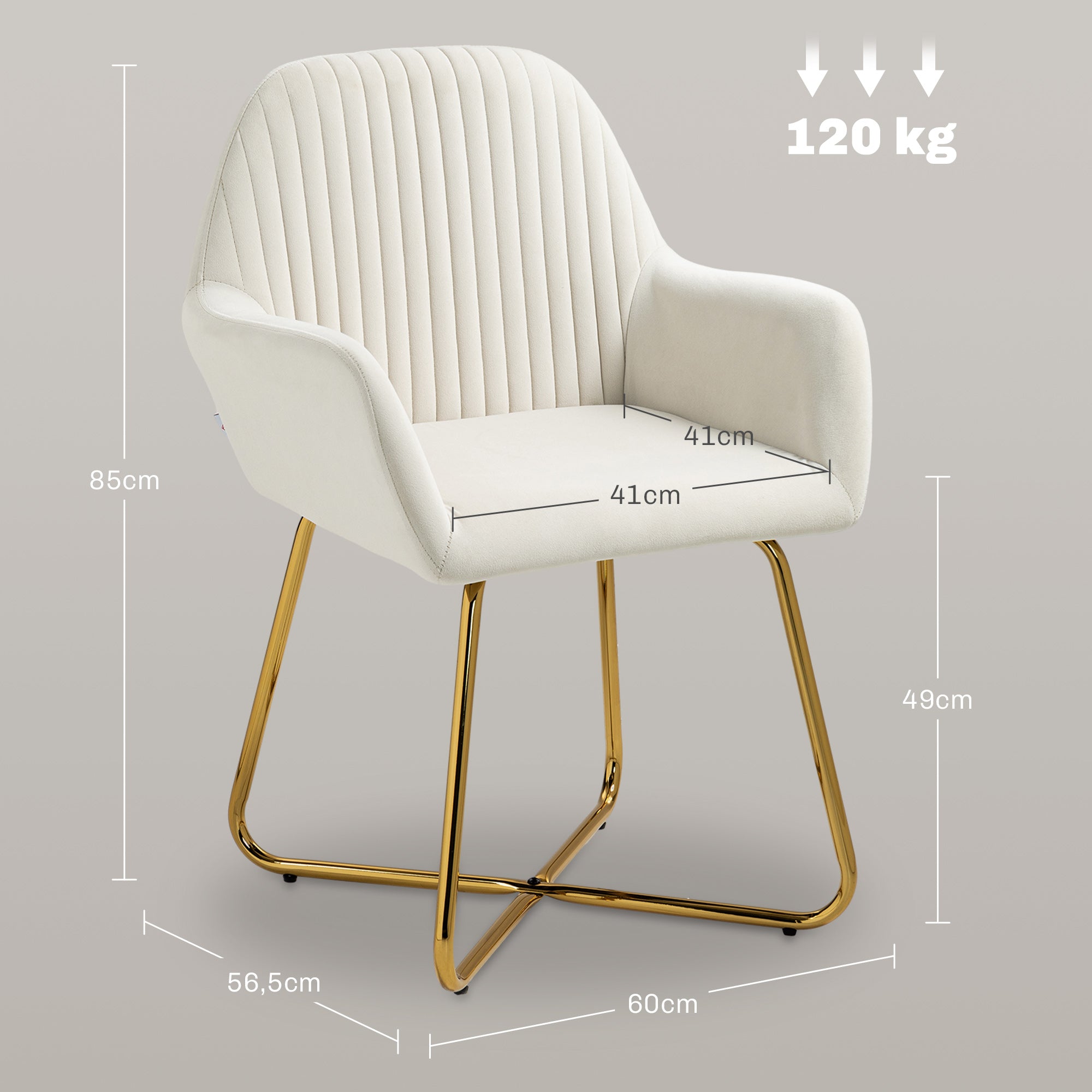 Lounge Armchair Velvet Upholstered Living Room Armchair Crossed Metal Base Reading Armchair for Living Room Bedroom Cream