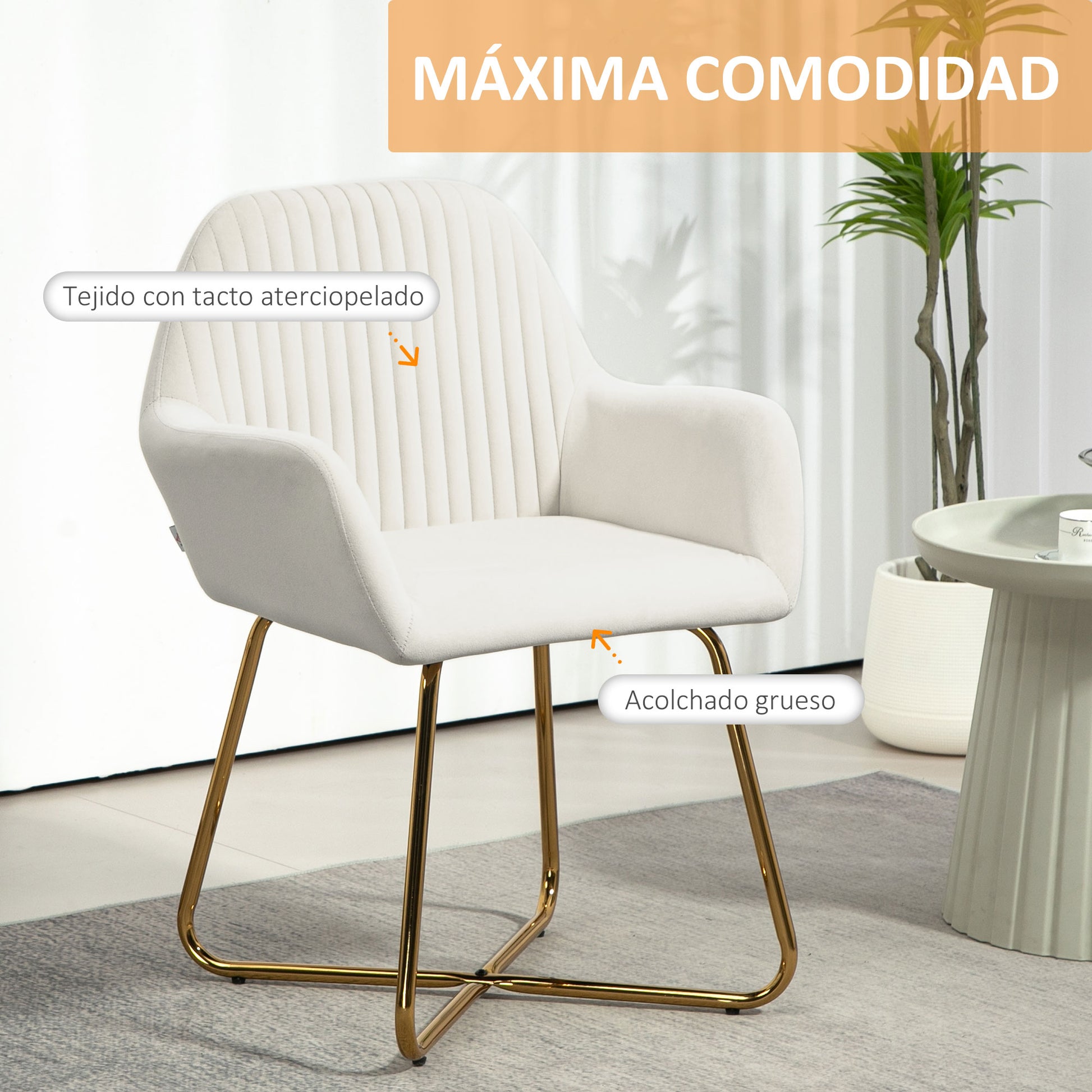 Lounge Armchair Velvet Upholstered Living Room Armchair Crossed Metal Base Reading Armchair for Living Room Bedroom Cream