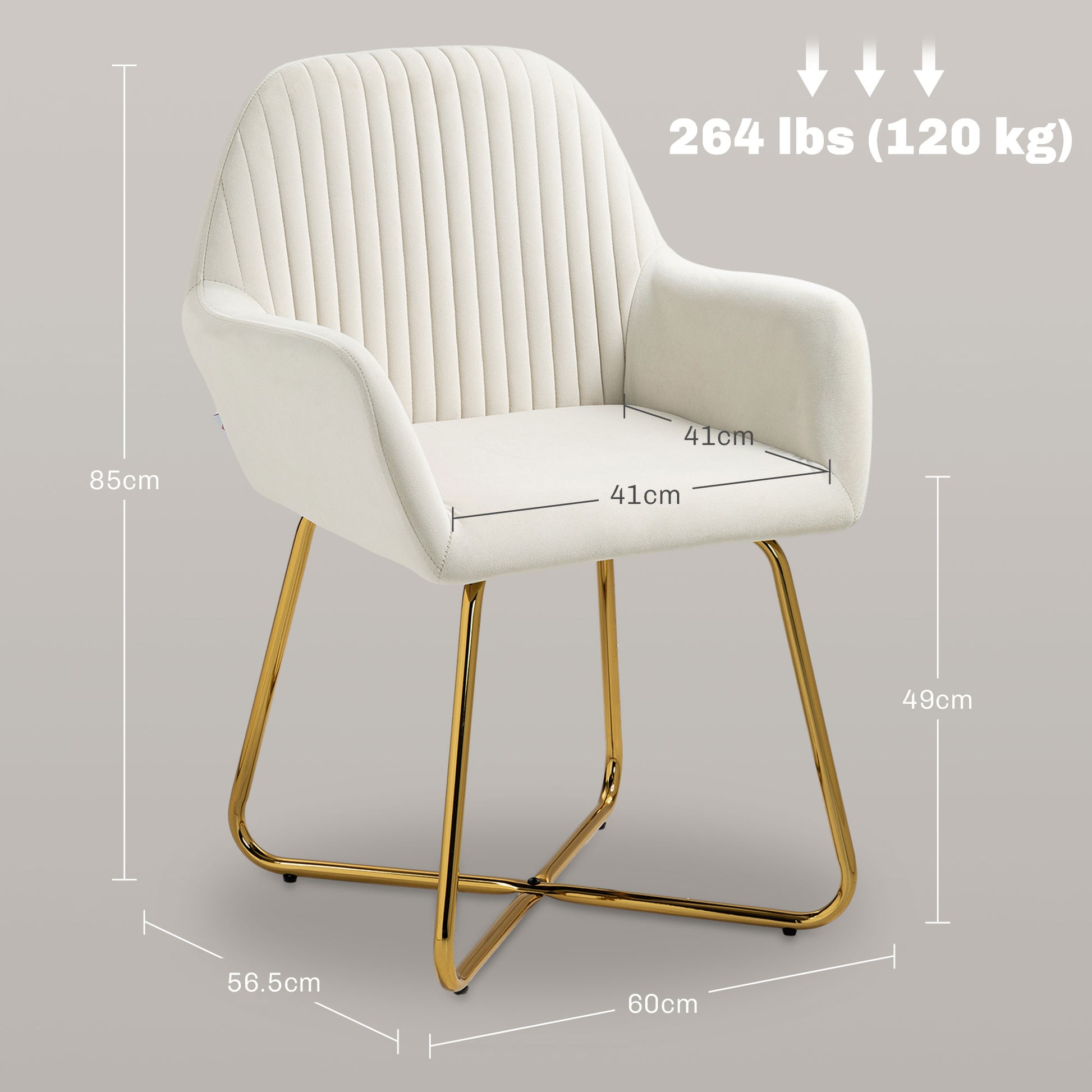 Lounge Armchair Velvet Upholstered Living Room Armchair Crossed Metal Base Reading Armchair for Living Room Bedroom Cream