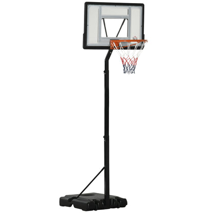 Basketball Stand with Wheels Rollable 210-260 cm Height Adjustable Basketball Hoop with Stand Suitable for Outdoor and Indoor Areas Steel Plastic Black