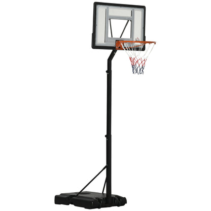 Basketball Stand with Wheels Rollable 210-260 cm Height Adjustable Basketball Hoop with Stand Suitable for Outdoor and Indoor Areas Steel Plastic Black