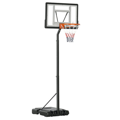 Basketball Stand with Wheels Rollable 210-260 cm Height Adjustable Basketball Hoop with Stand Suitable for Outdoor and Indoor Areas Steel Plastic Black
