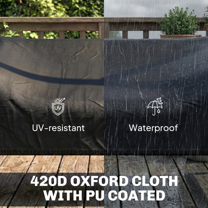 2-Seater Swing Cover, Waterproof & Windproof Protective Cover for Garden Swing, UV-Resistant, 142 x 76 x 81 cm (56 x 30 x 32 in) — Black