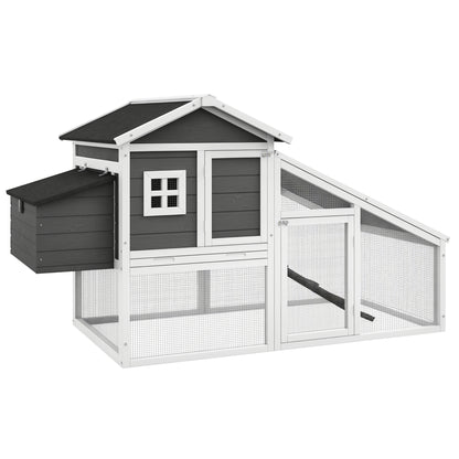 Chicken Coop for Layers or Ducks, Prefabricated Wooden Henhouse with Waterproof Roof, 178x95x100 cm, Gray