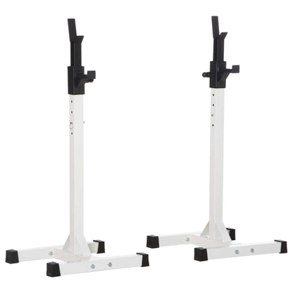 Dumbbell Stand, 2-Piece Set, Barbell Rack, Height-Adjustable Dumbbell Rack, Barbell with Rubber Foot Caps, 105-160 cm, Strength Training, up to 150 kg, Steel