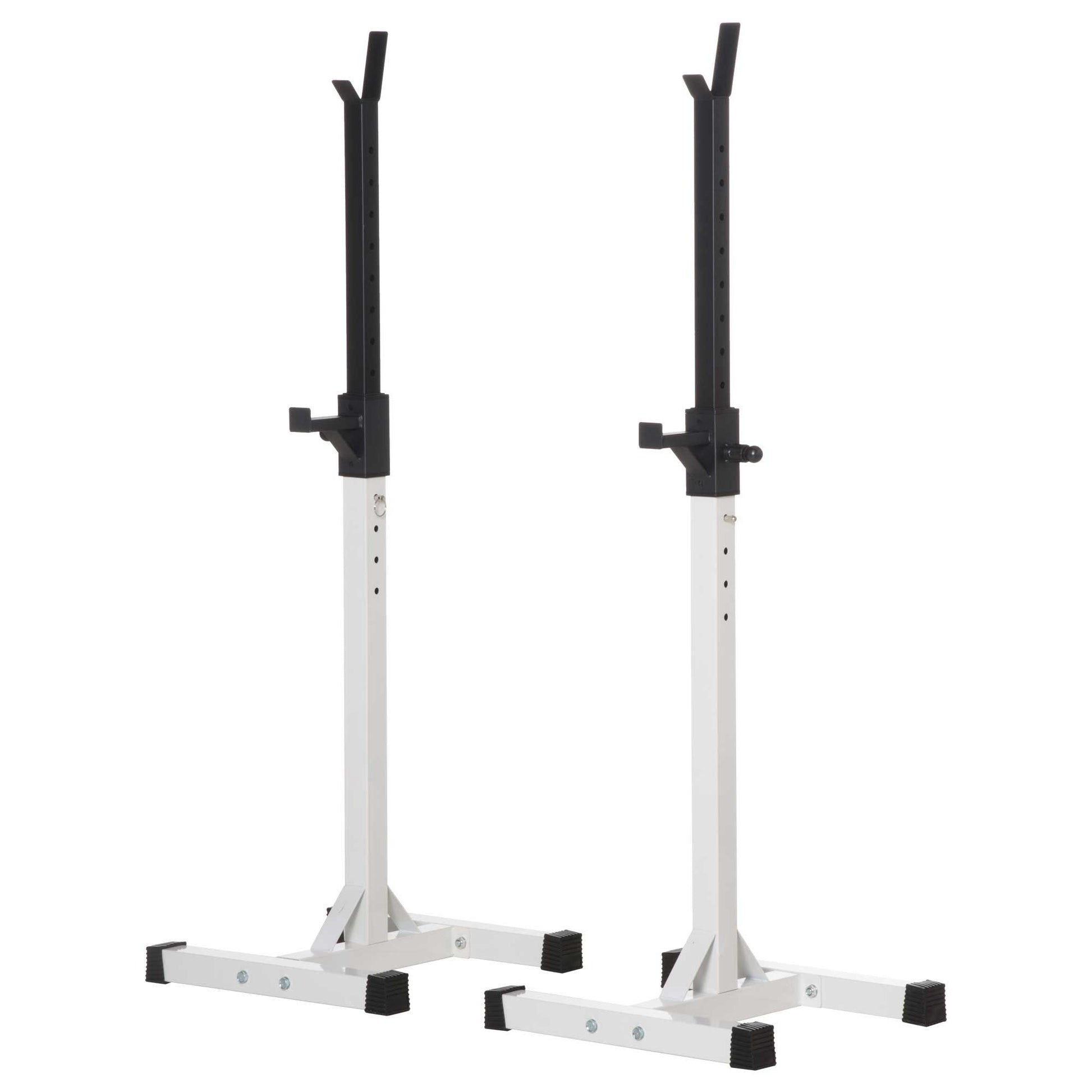 Dumbbell Stand, 2-Piece Set, Barbell Rack, Height-Adjustable Dumbbell Rack, Barbell with Rubber Foot Caps, 105-160 cm, Strength Training, up to 150 kg, Steel