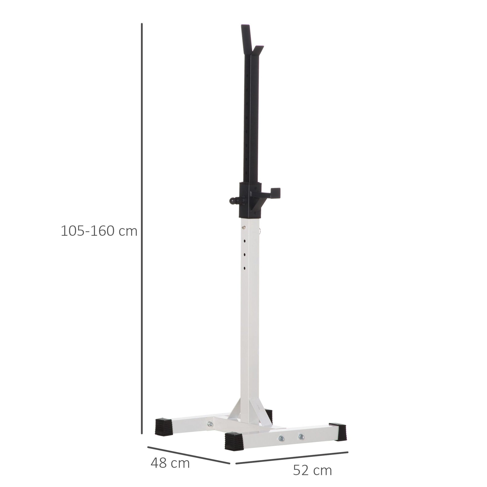 Dumbbell Stand, 2-Piece Set, Barbell Rack, Height-Adjustable Dumbbell Rack, Barbell with Rubber Foot Caps, 105-160 cm, Strength Training, up to 150 kg, Steel