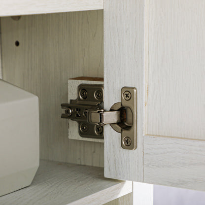 Wall Cabinet for Bathroom Hanging Bathroom Cabinet with 2 Doors and Storage Shelves for Kitchen Entryway Hallway 60x19.5x52.5 cm White