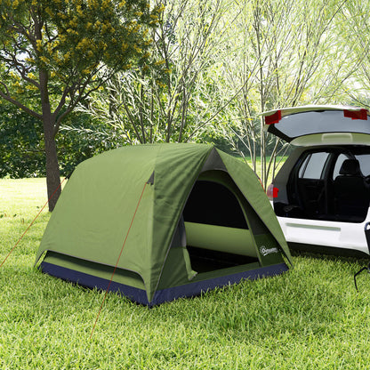 Camping Tent for 2-4 People, Waterproof Family Dome Tent, with Windows, Pocket, Carrying Bag, and Hook, for Picnics, Hiking, Trekking, Camping, Olive Green
