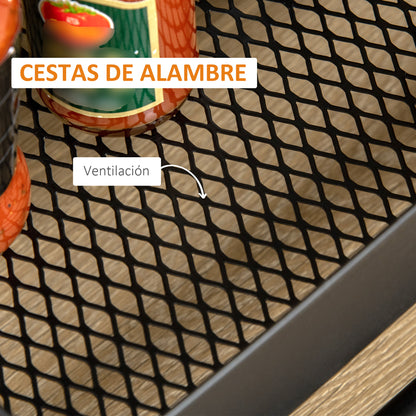 3-Tier Kitchen Cart with Wheels Storage Trolley with Brakes for Bathroom Living Room Bedroom Office 46x34.5x76.5 cm Black