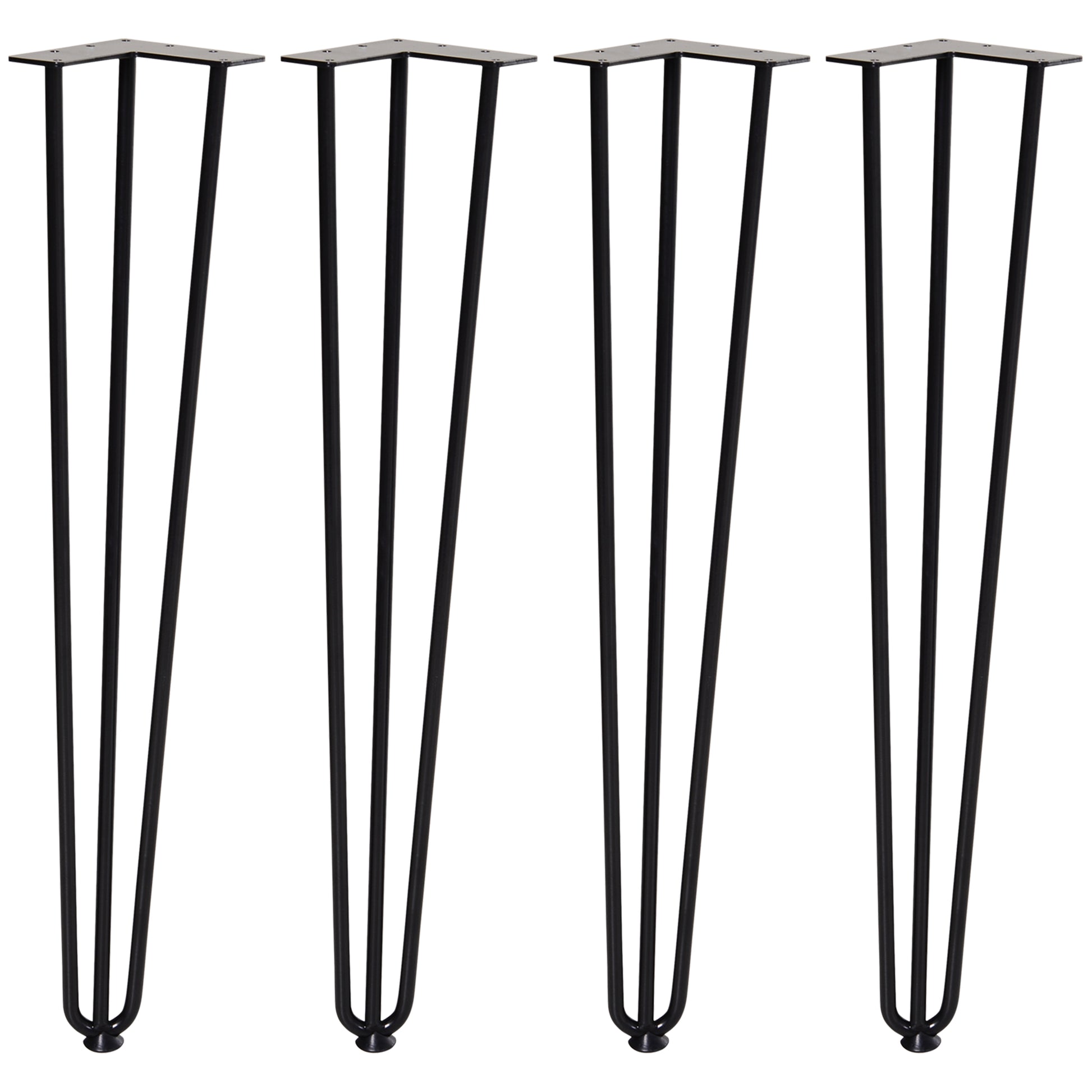 Table Legs, Set of 4 Furniture Legs, Steel Table Frame with Fork Design for Coffee Table, Dining Table, Black, 12 x 12 x 72 cm