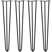 Table Legs, Set of 4 Furniture Legs, Steel Table Frame with Fork Design for Coffee Table, Dining Table, Black, 12 x 12 x 72 cm