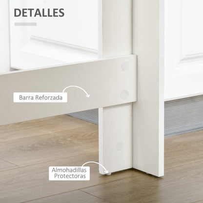 Bar Table High Bistro Table with 4-Tier Shelf Modern Melamine Kitchen Bar Table for Dining Room Living Room 115x50x102.7 cm White and Gray