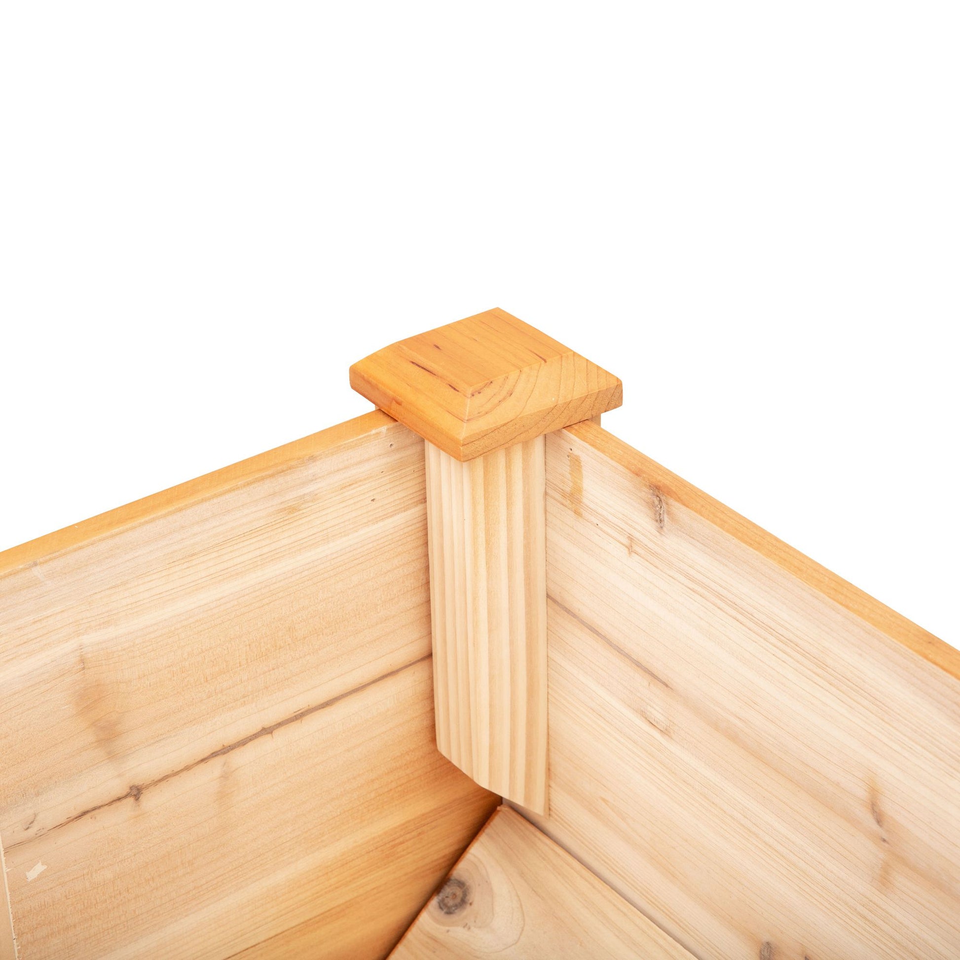 Wooden Raised Planter Box Herb Planter Flower Pot with Drainage Hole Hooks Planter Box with Feet Solid Wood Natural 120 x 60 x 81 cm