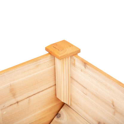 Wooden Raised Planter Box Herb Planter Flower Pot with Drainage Hole Hooks Planter Box with Feet Solid Wood Natural 120 x 60 x 81 cm