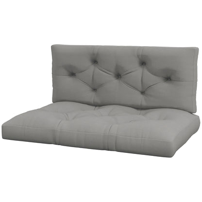 2-Piece Pallet Sofa Cushion Set 120 x 80 x 10 cm Seat + 120 x 40 x 10 cm Backrest, UV-Protected, Water-Resistant Outdoor Pad for Pallet Sofa/Balcony – Light Gray
