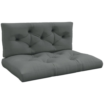2-Piece Pallet Sofa Cushion Set 120 x 80 x 10 cm Seat + 120 x 40 x 10 cm Backrest, UV-Protected, Water-Resistant Outdoor Pad for Pallet Sofa/Balcony – Light Gray