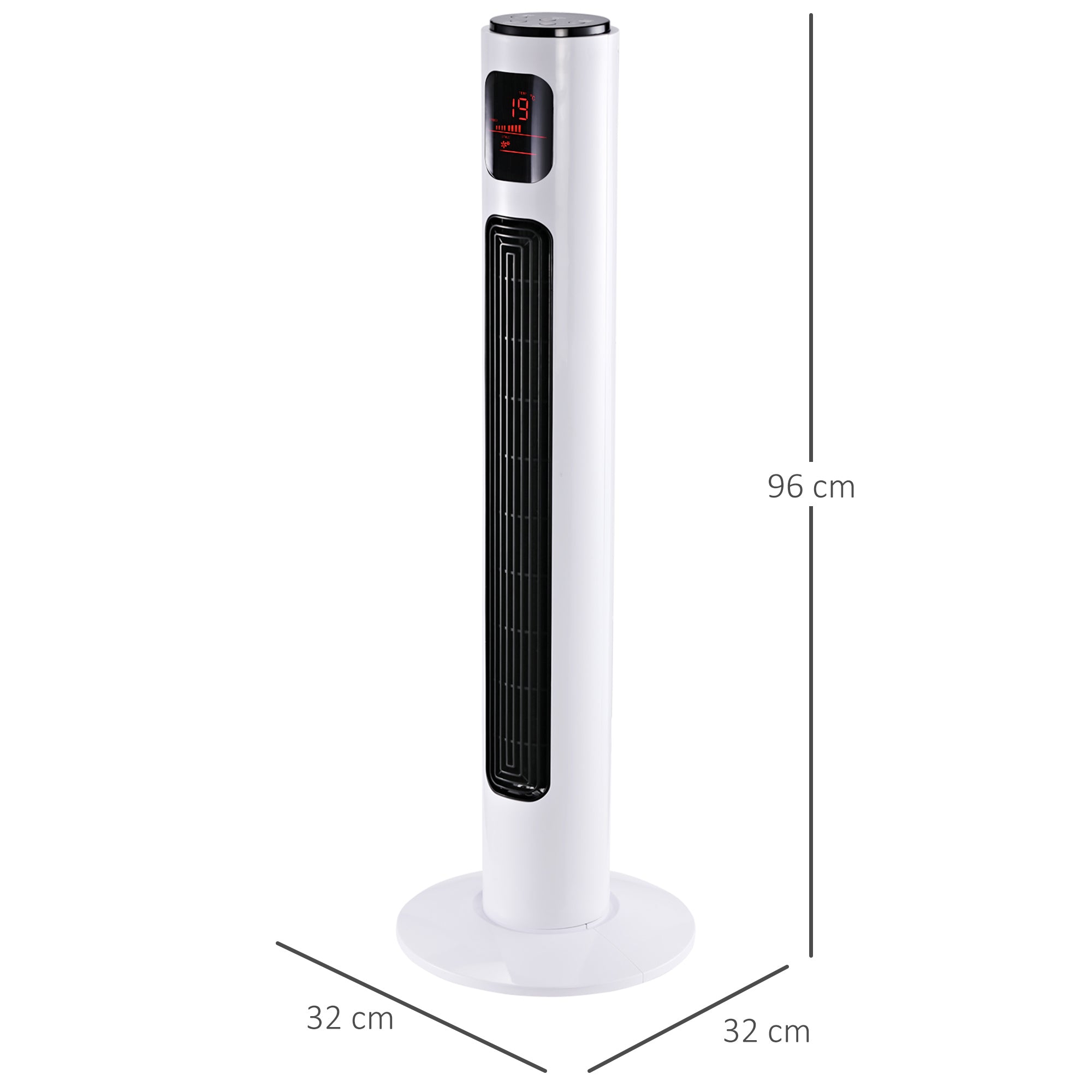 Tower Fan with Remote Control 70° Oscillating 96 cm Pedestal Fan Column Fan 45 W with 3 Modes Timer White+Black