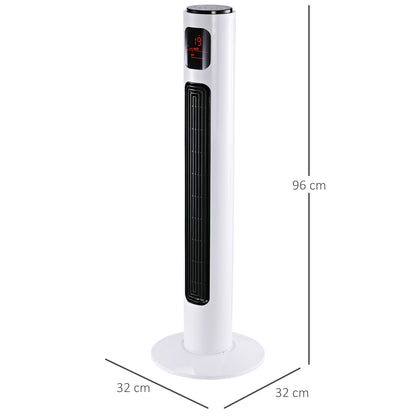 Tower Fan with Remote Control 70° Oscillating 96 cm Pedestal Fan Column Fan 45 W with 3 Modes Timer White+Black