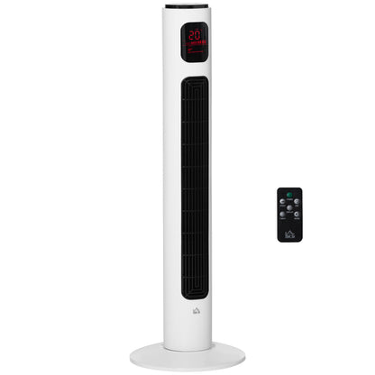 Tower Fan with Remote Control 70° Oscillating 96 cm Pedestal Fan Column Fan 45 W with 3 Modes Timer White+Black