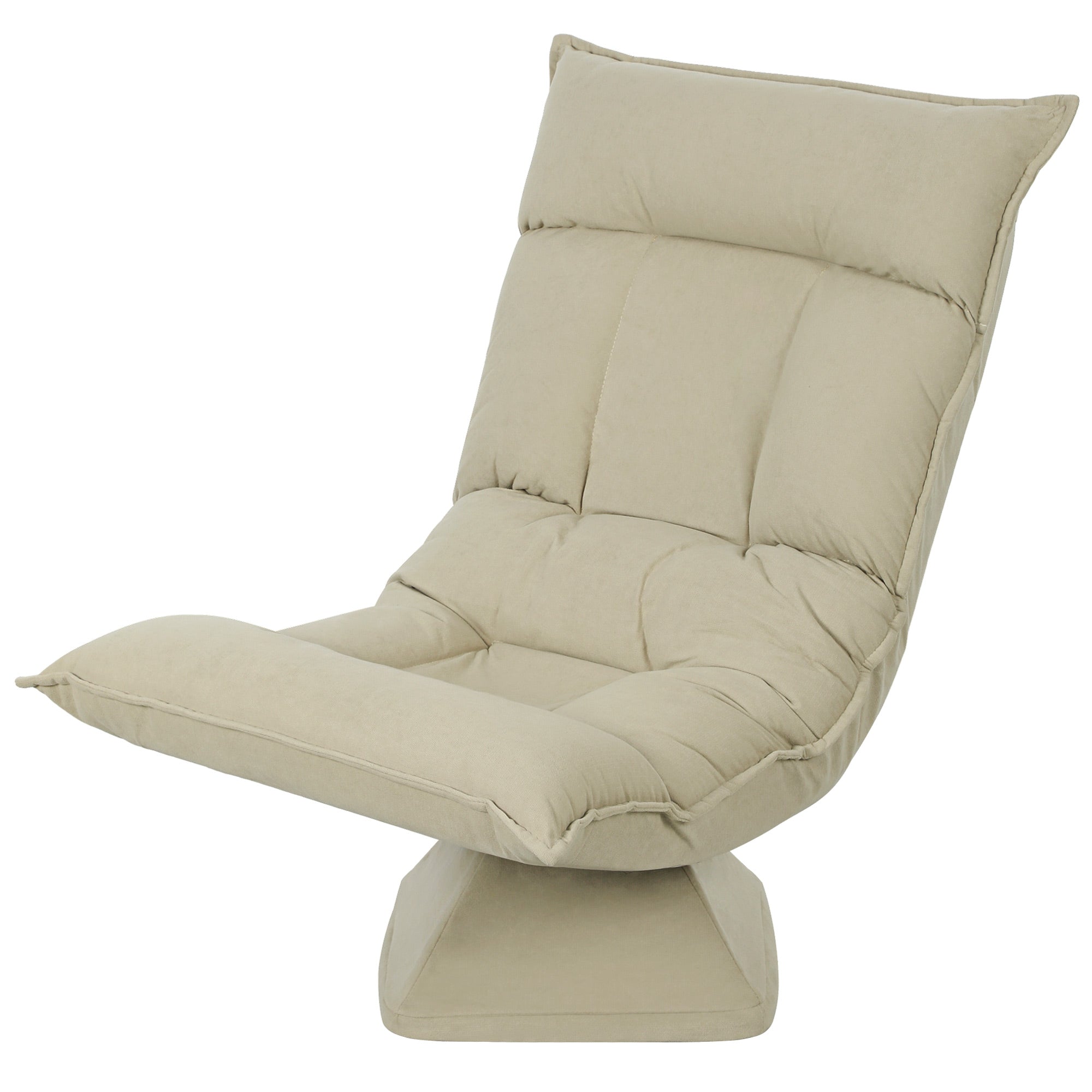 Floor Chair 360° Swivel Floor Seat with 5-Position Reclining Backrest, Foldable Floor Sofa Meditation Chair Padded Lazy Sofa for Living Room Gaming & Reading Beige