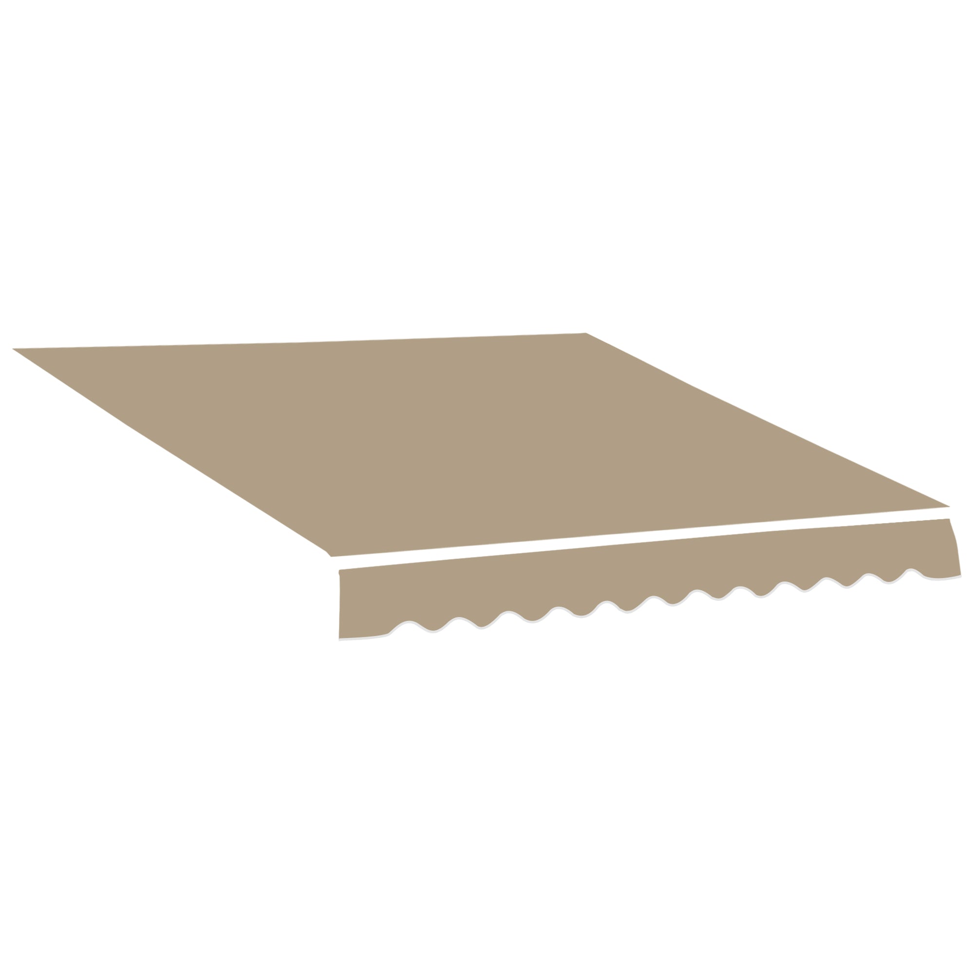 Replacement Awning Canopy - Soft Wave Valance - High Density 280 g/m² Anti-UV Polyester 3.82L x 2.4W (projection) m Beige
