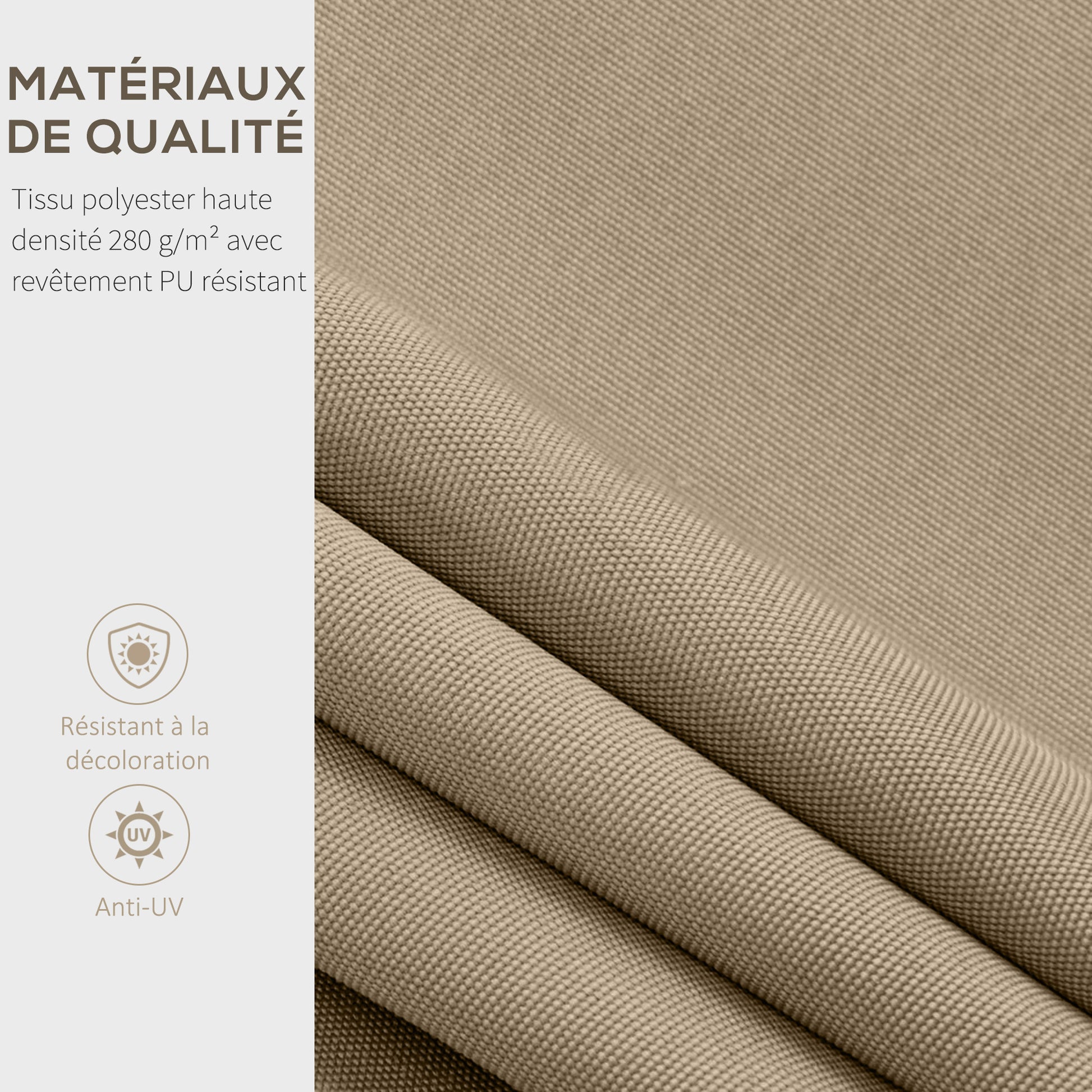 Replacement Awning Canopy - Soft Wave Valance - High Density 280 g/m² Anti-UV Polyester 3.82L x 2.4W (projection) m Beige