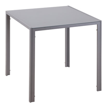 Dining Table 75 x 75 cm, Square Kitchen Table for 4 People, Dining Table Made of Tempered Glass with Metal Legs, Modern Table for Kitchen, Dining Room, and Living Room, Gray