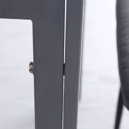 Dining Table 75 x 75 cm, Square Kitchen Table for 4 People, Dining Table Made of Tempered Glass with Metal Legs, Modern Table for Kitchen, Dining Room, and Living Room, Gray