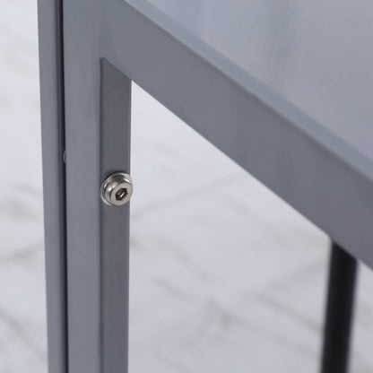 Dining Table 75 x 75 cm, Square Kitchen Table for 4 People, Dining Table Made of Tempered Glass with Metal Legs, Modern Table for Kitchen, Dining Room, and Living Room, Gray