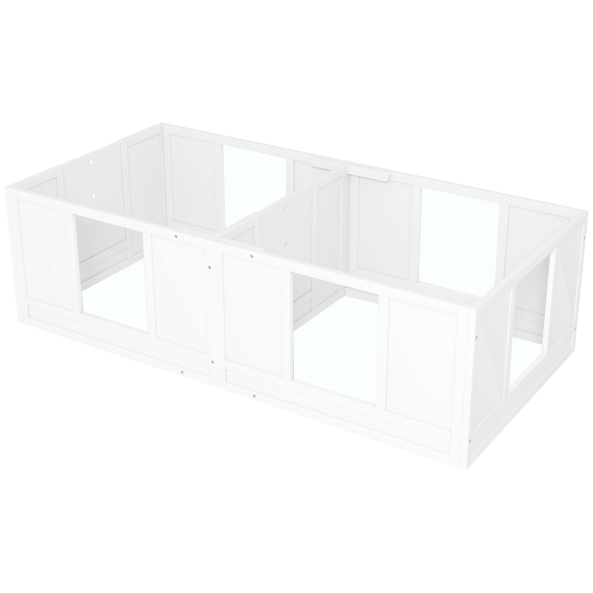 Puppy Whelping Box, Puppy Playpen with 2-Room Design, Dog Playpen with Door Puppy Whelping Box, Puppy Playpen for Small Dogs, 164x80x48 cm, White