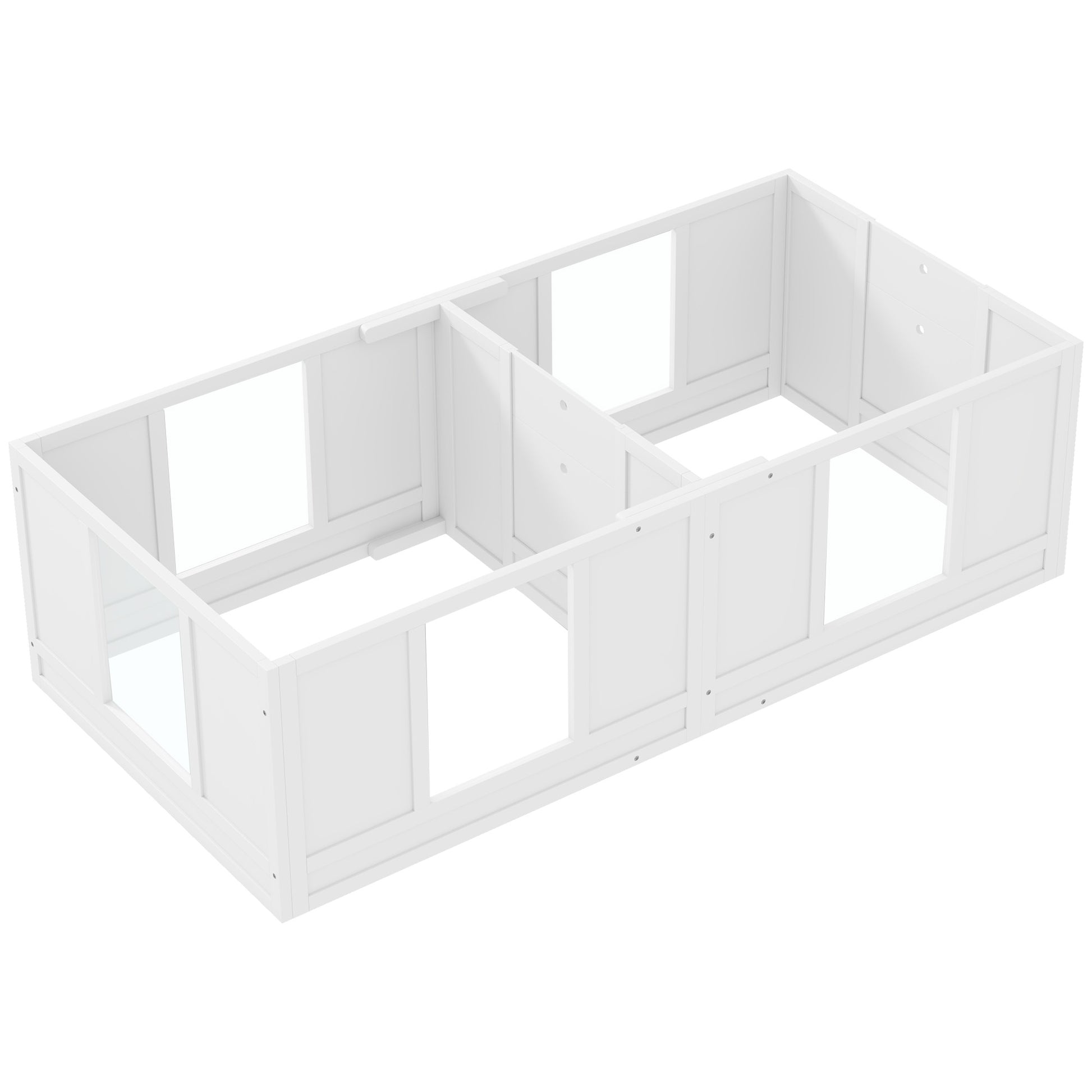 Puppy Whelping Box, Puppy Playpen with 2-Room Design, Dog Playpen with Door Puppy Whelping Box, Puppy Playpen for Small Dogs, 164x80x48 cm, White