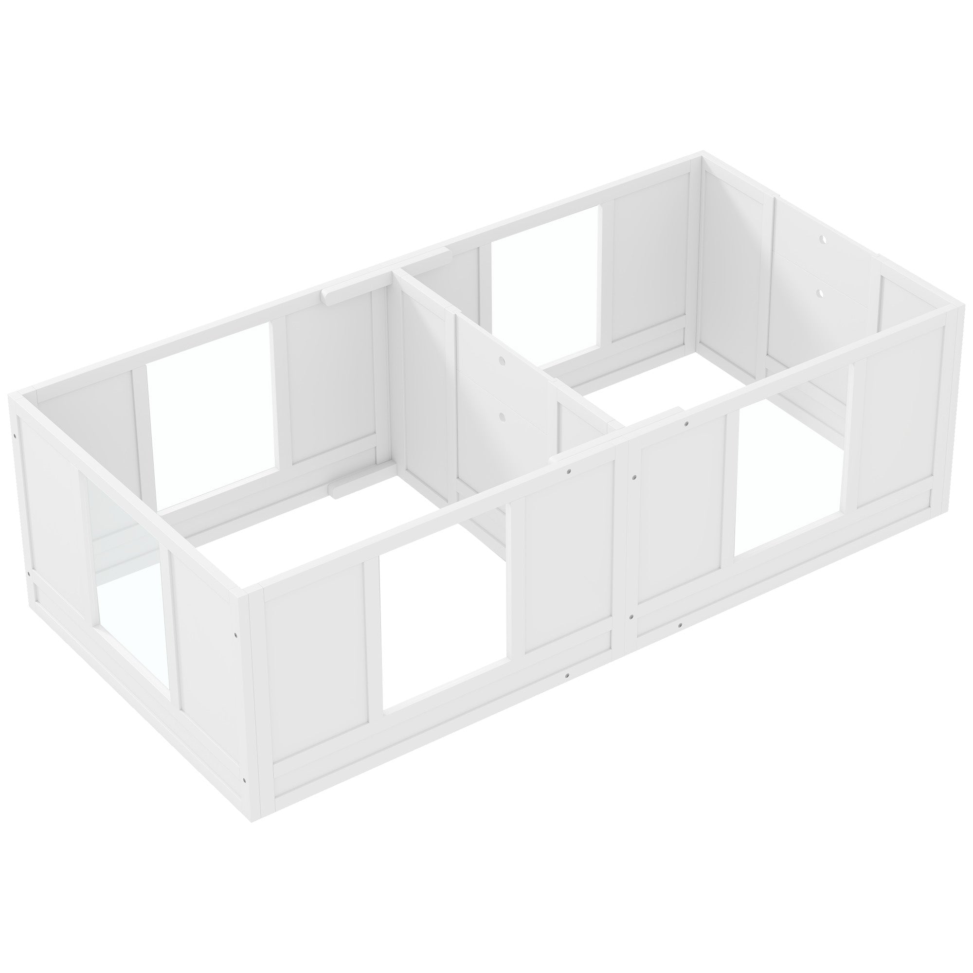 Puppy Whelping Box, Puppy Playpen with 2-Room Design, Dog Playpen with Door Puppy Whelping Box, Puppy Playpen for Small Dogs, 164x80x48 cm, White
