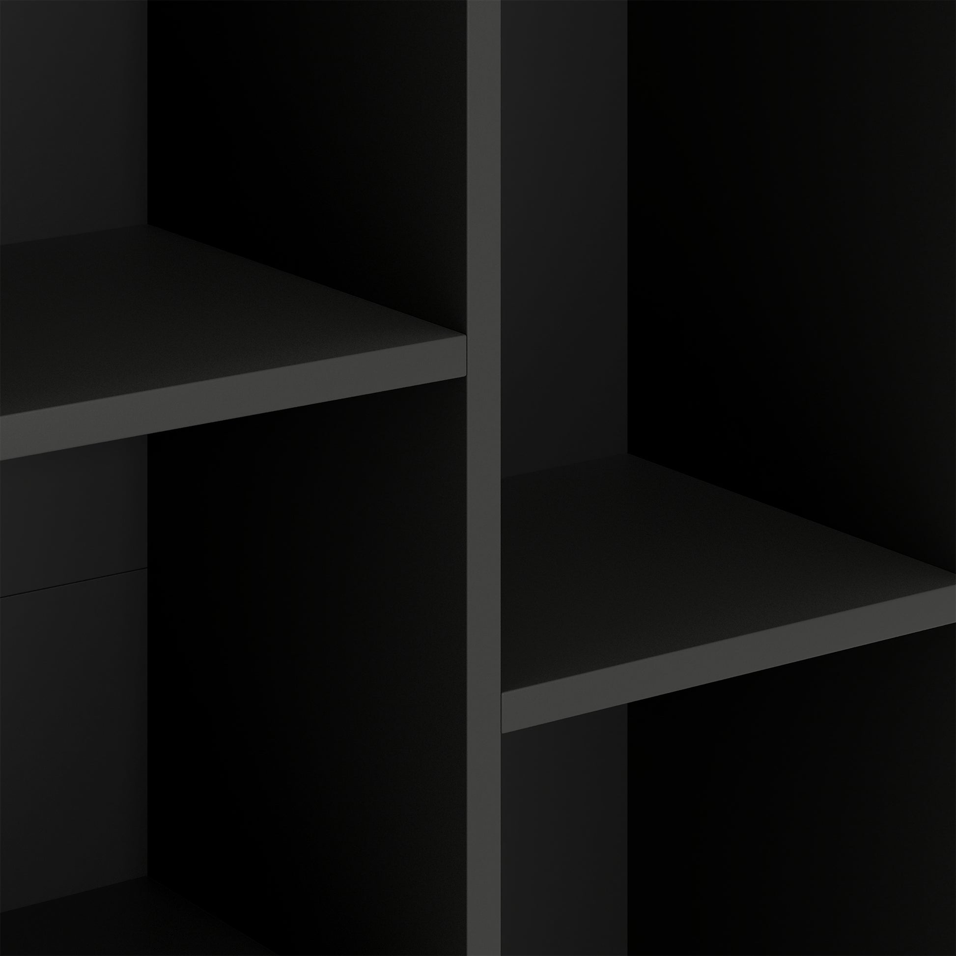 Bookshelf, 2-Tier Storage Shelf with 5 Compartments, for Living Room, Bedroom, Office, 50 x 24 x 80 cm, Black