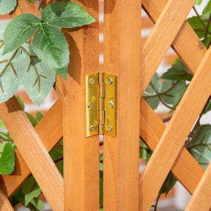 Planter Box with Trellis, Planter, Flower Pot, Planter Box, for Garden, Patio, Balcony, Natural Wood, Brown, 32 x 32 x 108 cm