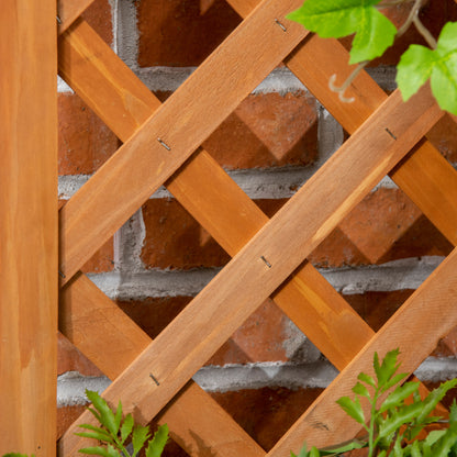 Planter Box with Trellis, Planter, Flower Pot, Planter Box, for Garden, Patio, Balcony, Natural Wood, Brown, 32 x 32 x 108 cm