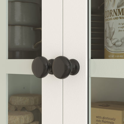 Kitchen Cabinet, Tall Cabinet with 2 Cabinets, Double Door, Kitchen Buffet with Adjustable Shelves, Buffet Cabinet, Dining Room Cabinet for Kitchen, Dining Room, 68 x 39.5 x 170 cm, White