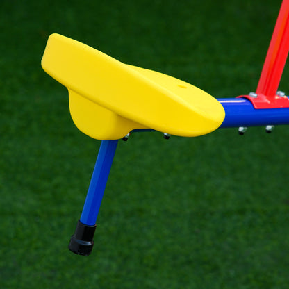 360 Degree Rotating Seesaw for Kids +3 Years with Base of 4 Rods, Stop Posts, and Easy-to-Grip Handles Patio Garden 184x76x71 cm Multicolor