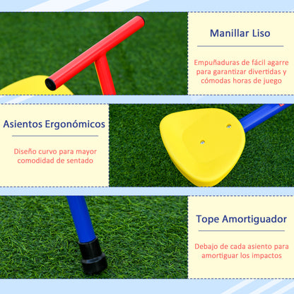 360 Degree Rotating Seesaw for Kids +3 Years with Base of 4 Rods, Stop Posts, and Easy-to-Grip Handles Patio Garden 184x76x71 cm Multicolor