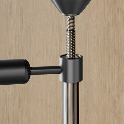 Black 3-in-1 Freestanding Punching Bag Punching Ball with Speedball Rotating Flexible Arm Adjustable Height Synthetic Coating HDPE Base Overall 88L x 48W x 155-205H cm